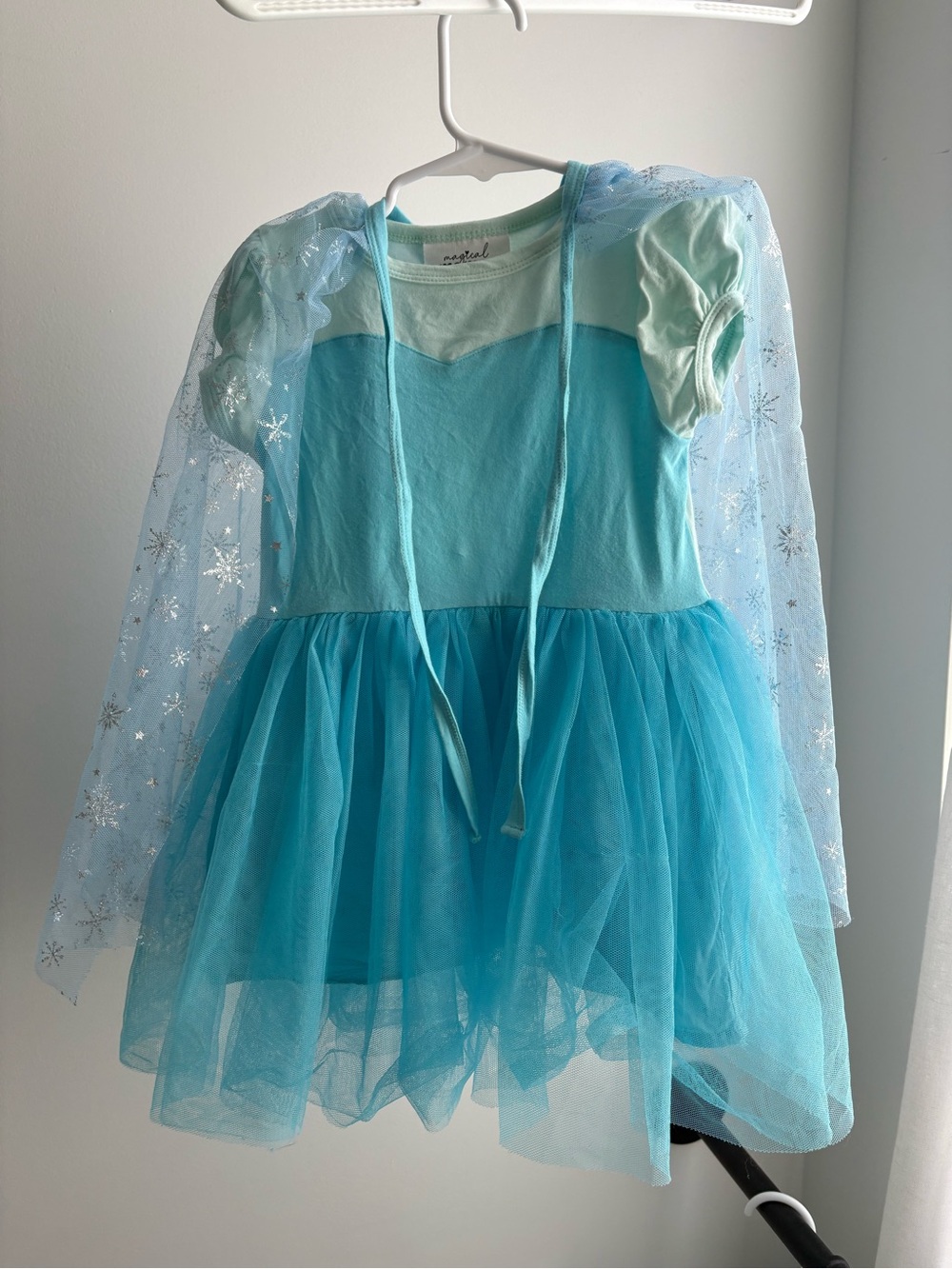 Magical Mama Toddler Frozen Snow Queen, Elsa Tulle Costume Dress with Cape, 2-3